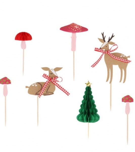 Cake-Topper "Winter Woodland" - 8-teilig