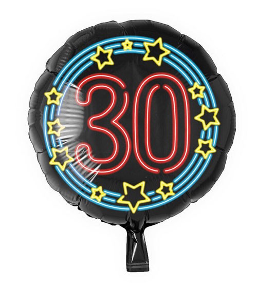 Folienballon "30" - Neon - 46 cm