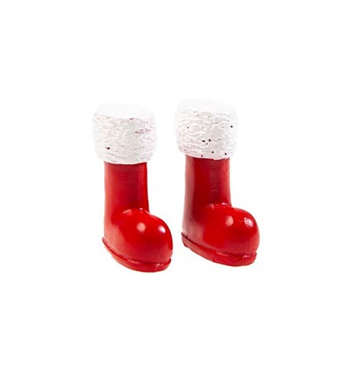 Mini Wichtelstiefel aus Polyresin - rot - 3,1 x 4 cm - 1 Paar