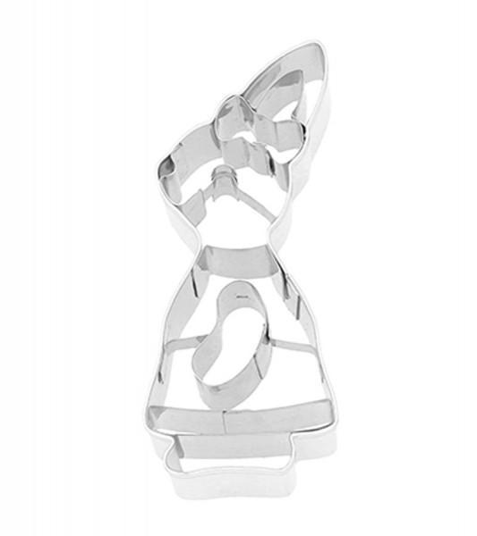 Ausstechform mit Innenprägung "Häsin im Kleid" - 8 cm