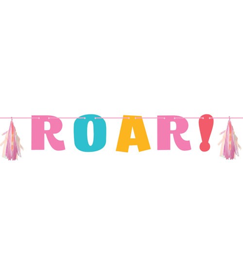 Roar-Girlande mit Tasseln - Farbmix Pastell - 1,37 m