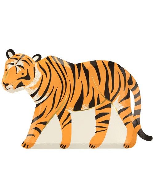 Tiger-Shape-Pappteller - 8 Stück