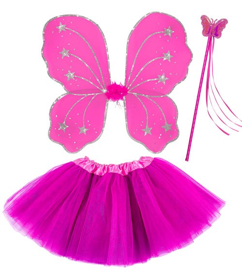 Kinderkostüm-Set "Magic Fairy" - pink - 3-teilig