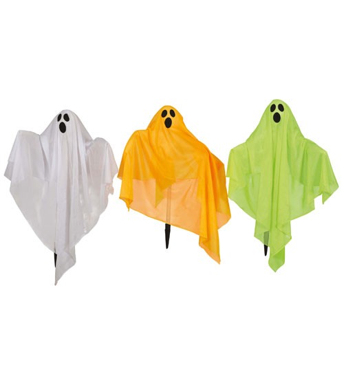 Halloween Geister zum Stecken mit LED - 3 Stück - 110 x 75 cm