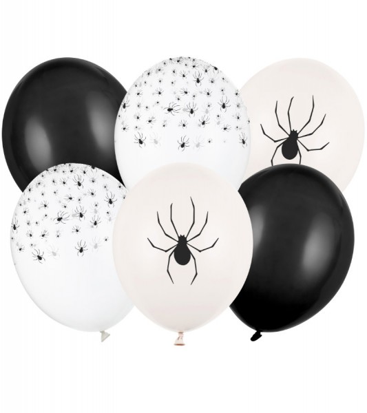 Luftballon-Set " Spinnen" - schwarz, kristall, off-white - 6-teilig