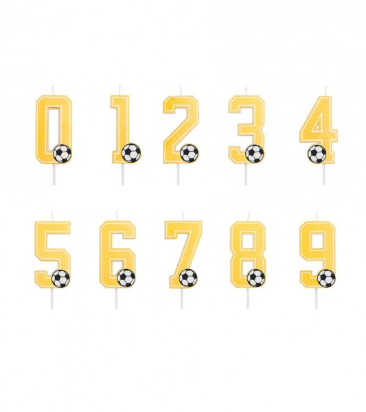 Zahlenkerze mit Fußball - 7,5 cm