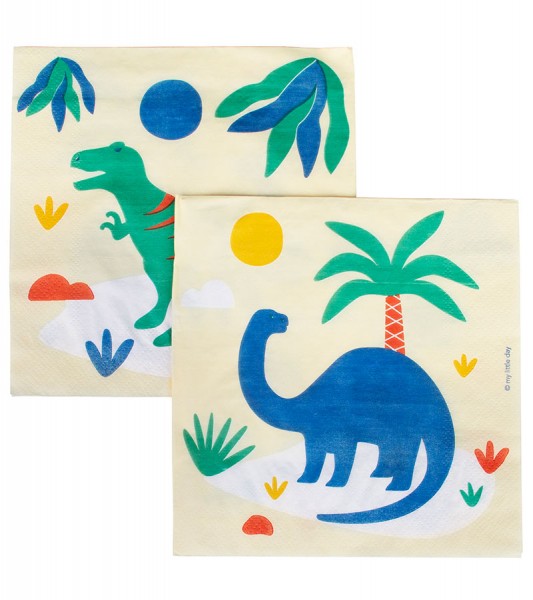 Servietten "Bunte Dinosaurier" - 20 Stück