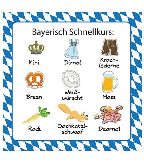 Servietten "Bayerisch Schnellkurs" - 20 Stück