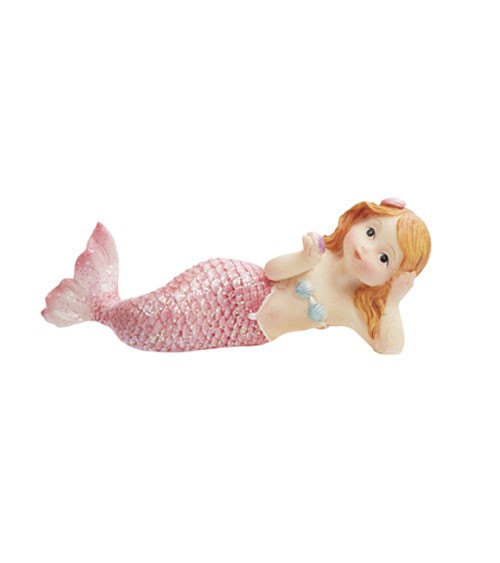 Deko-Figur "Meerjungfrau mit Glitter" - liegend - 8 cm