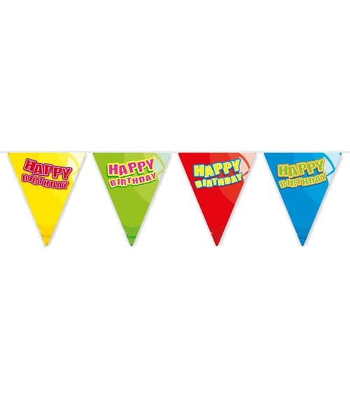 Mini-Wimpelgirlande "Luftballons" - Happy Birthday - 3 m