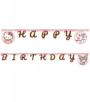 Happy Birthday Girlande "Kuromi und Hello Kitty" - 2 m
