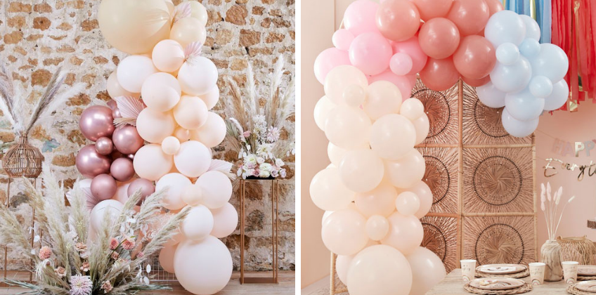 Mit Trockengräsern und Naturmaterialien kombiniert sind Ballongirlanden eine hervorragende Sommerdeko Mit Trockengräsern und Naturmaterialien kombiniert sind Ballongirlanden eine hervorragende Sommerdeko