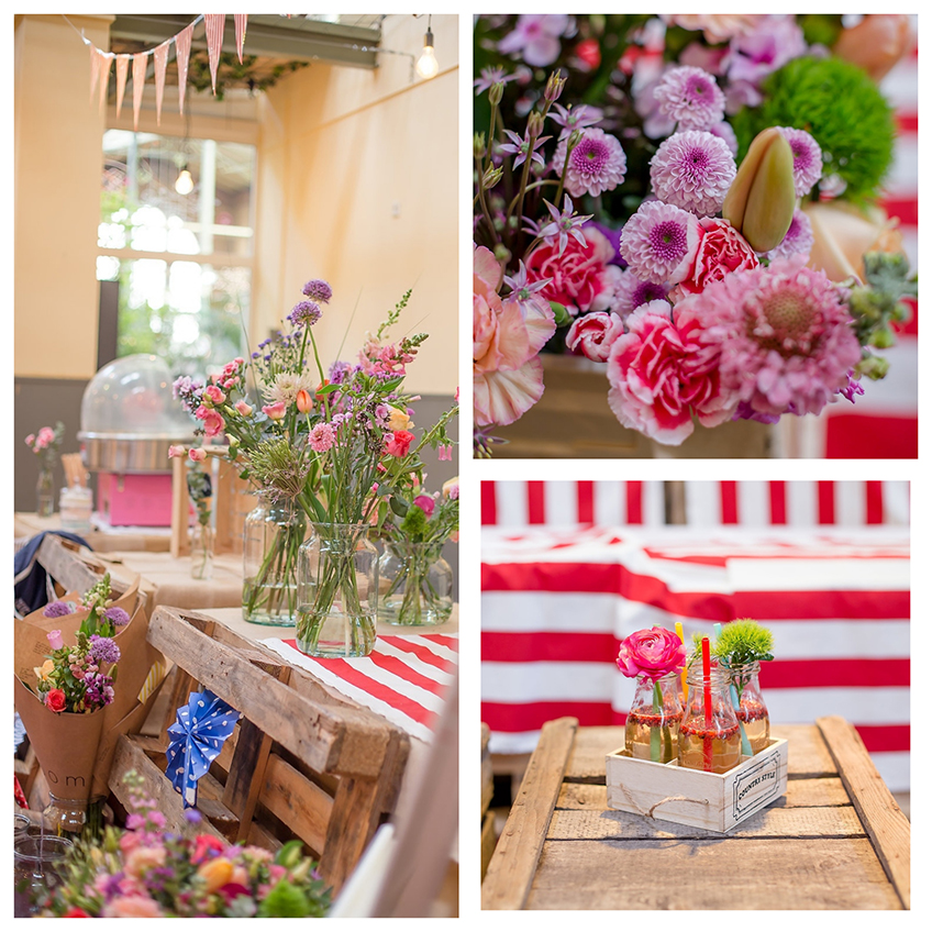 Tolle Farmers-Marke-Deko mit echten Blumen Tolle Farmers-Marke-Deko mit echten Blumen