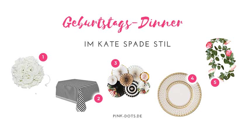 Shop den Look nach mit Deko fürs Geburtstagsdinner aus dem Pink-Dots-Shop :)