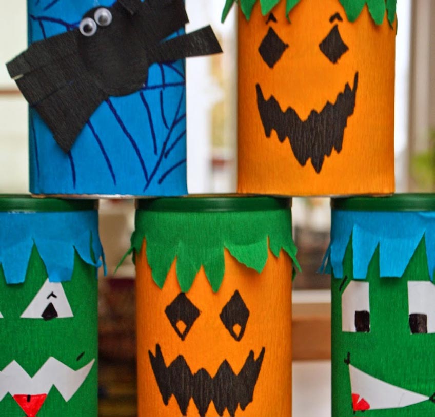 Dosenwerfen mit selbstgebastelten Halloween-Dosen Dosenwerfen mit selbstgebastelten Halloween-Dosen (c) bunt-lecker.kreativ
