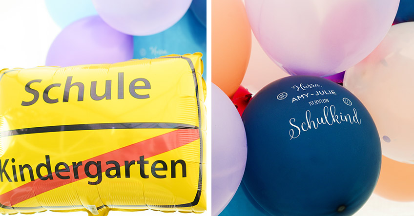 Setze zum Schulanfang Highlights mit Luftballons, die extra für die Einschulung gedacht sind (c) Nadine Bartholdt