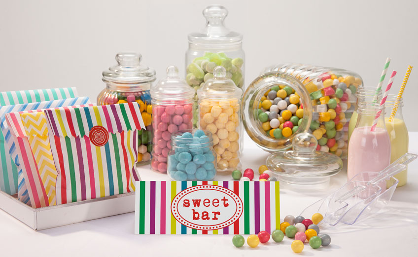 Bunte Candy Bar zu Fasching