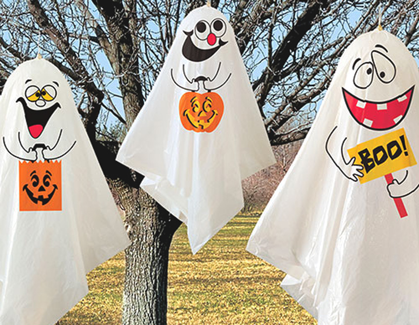 In den USA findet sich Halloween-Dekoration Drinnen und Draußen