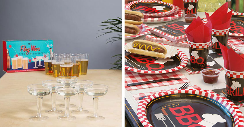 "Beer & Prosecco Pong" und ein gemütlicher Tisch zum Beisammensein - perfekt für die Grillparty "Beer & Prosecco Pong" und ein gemütlicher Tisch zum Beisammensein - perfekt für die Grillparty