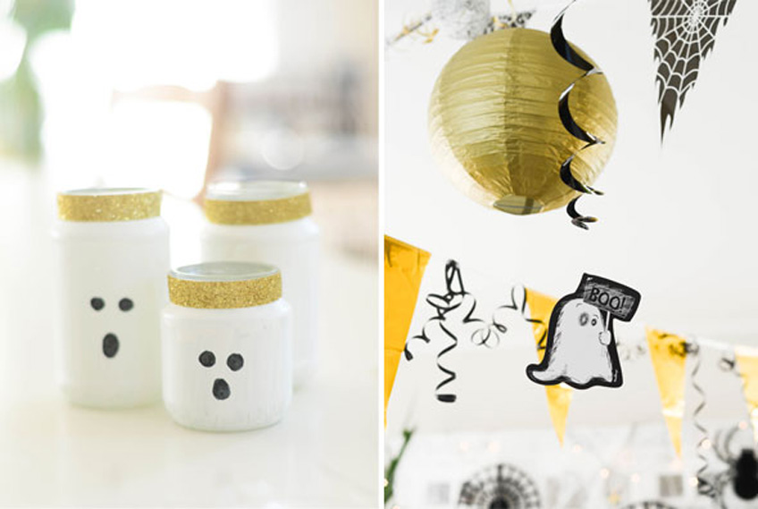 Funkelnde Deko in Gold wirkt zu Halloween besonders edel Funkelnde Deko in Gold wirkt zu Halloween besonders edel