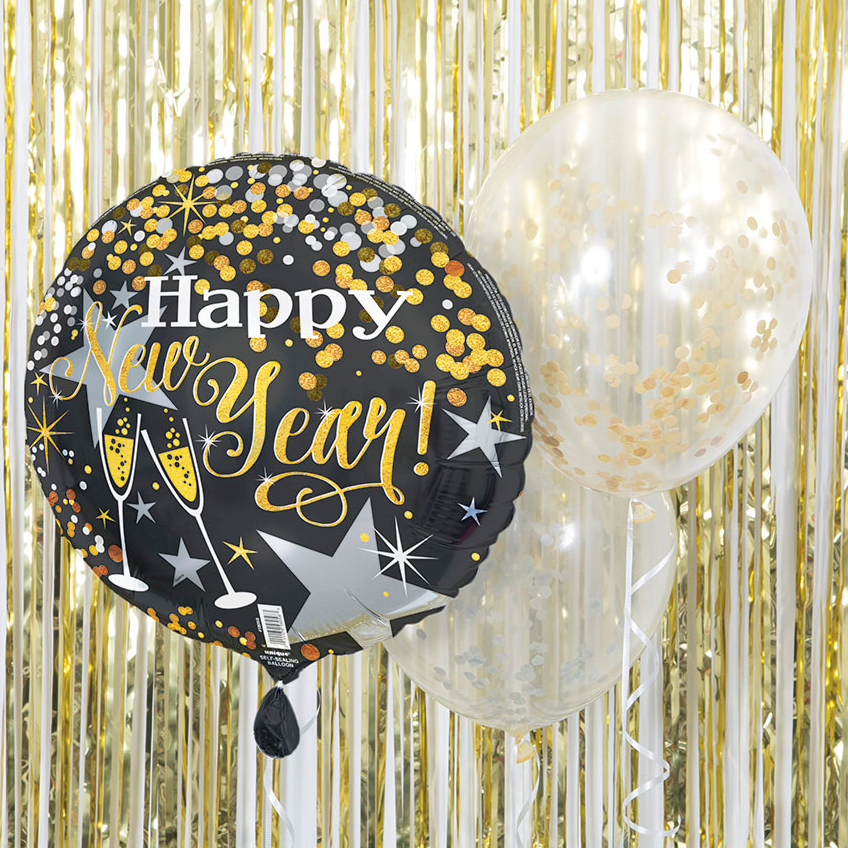 Happy New Year - mit unserem eleganten Folienballon ins neue Jahr Happy New Year - mit unserem eleganten Ballon ins neue Jahr