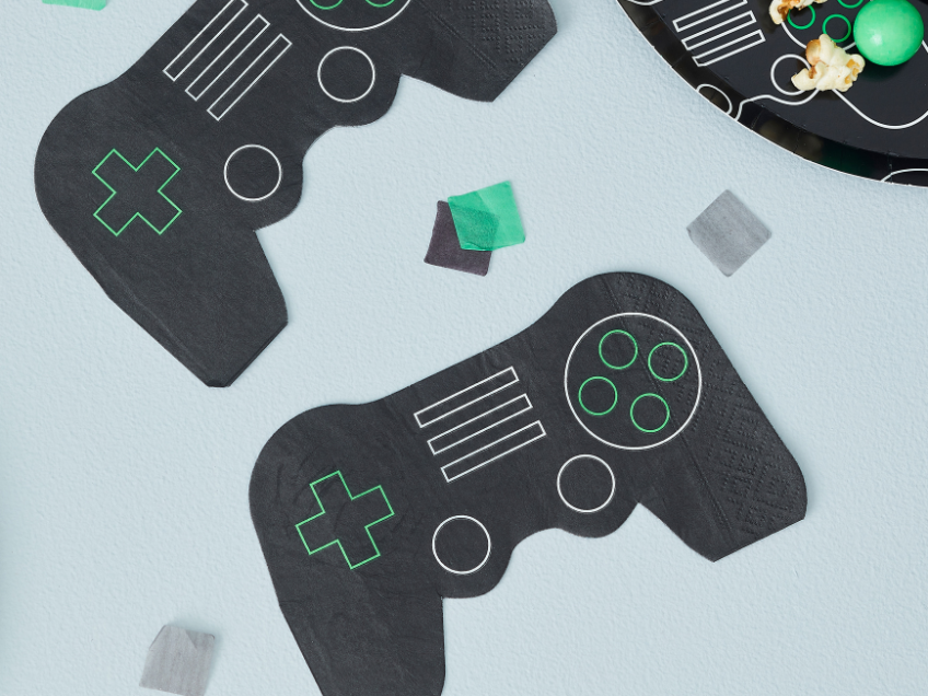 Die Servietten im Controller-Design begeistern kleine Gamer Die Servietten im Controller-Design begeistern kleine Gamer