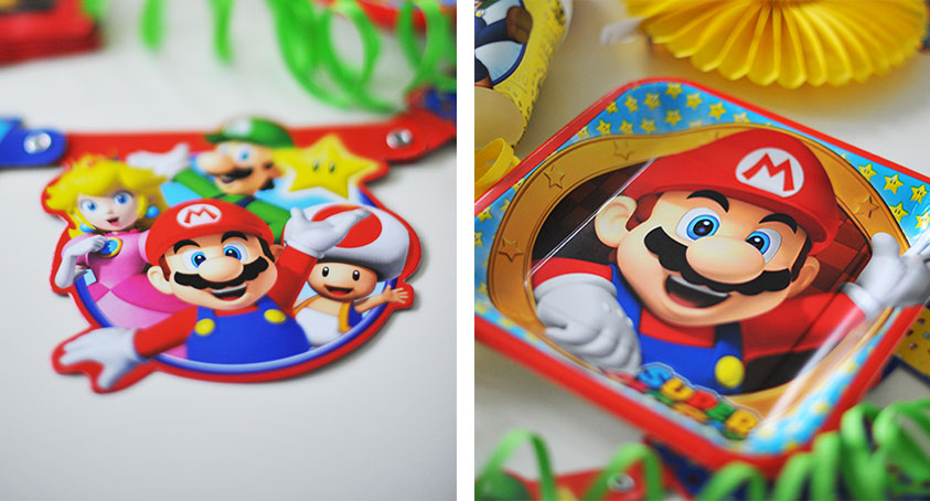 Die Super-Mario-Deko strahlt in kräftigen Farben Die Super-Mario-Deko strahlt in kräftigen Farben