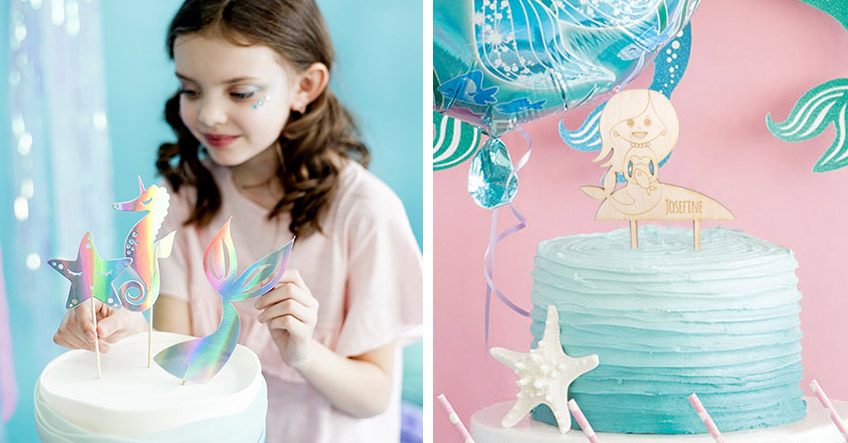 Hol dir unsere kreativen Cake Topper für den Meerjungfrauen-Geburtstag