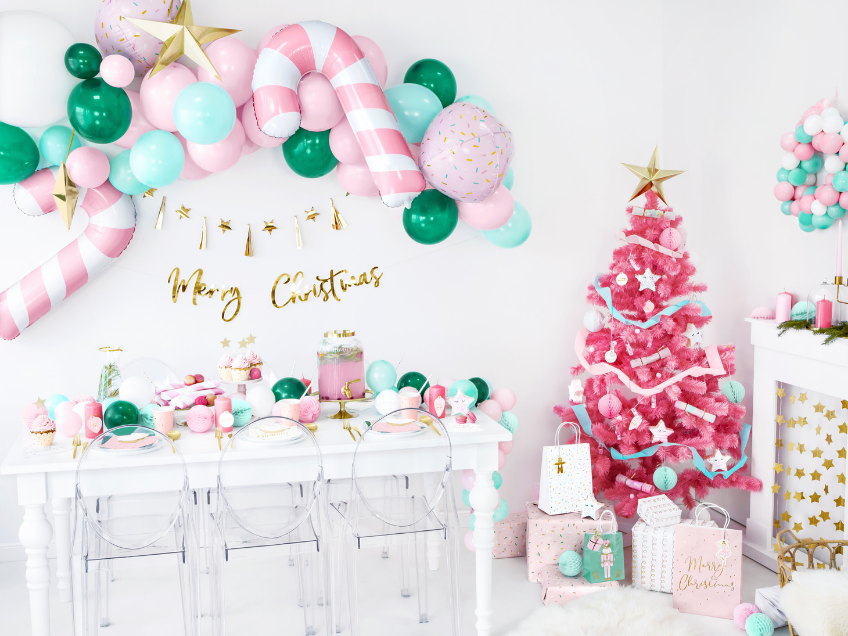 Weihnachtsdeko mal anders - flippig, kreativ und modern in Pink & Pastell mit Luftballons