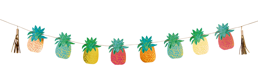 Die schimmernde Ananas Motivgirlande schmückt eure Party. Die schimmernde Ananas Motivgirlande schmückt eure Party.