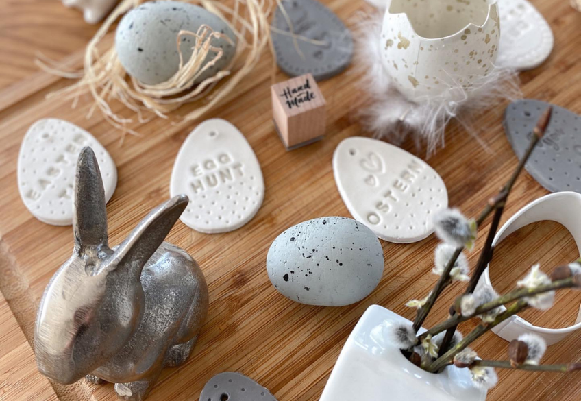 Mit Ausstechern und Modelliermasse oder Salzteig schnell & leicht Osterdeko basteln (c) c.loves.c Mit Ausstechern und Modelliermasse oder Salzteig schnell & leicht Osterdeko basteln (c) c.loves.c