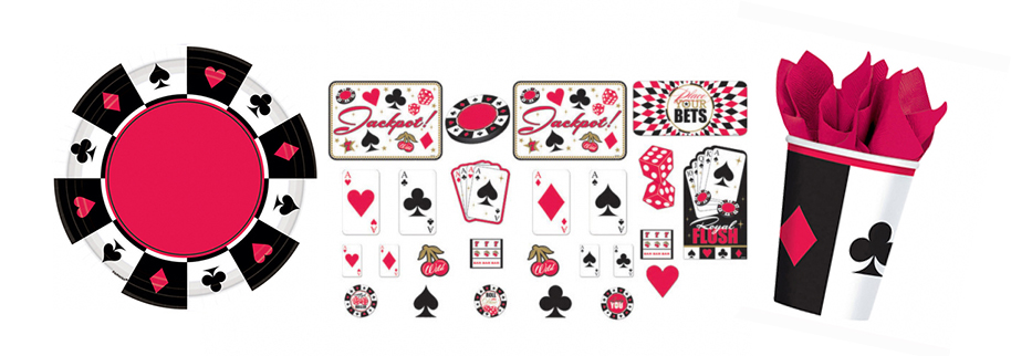 Für Gambler und Wetteifrige - Partydeko im rotschwarzen Casino-Design Für Gambler und Wetteifrige - Partydeko im rotschwarzen Casino-Design