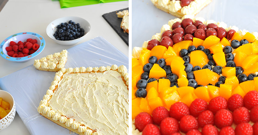 Schön zum Schulanfang: Obstkuchen in Schultüten-Form Schön zum Schulanfang: Obstkuchen in Schultüten-Form