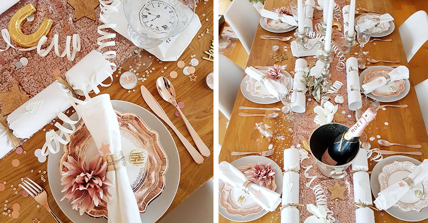 So kann der Silvester-Tisch in Rosegold aussehen (c) bian.casa.living So kann der Silvester-Tisch in Rosegold aussehen (c) bian.casa.living