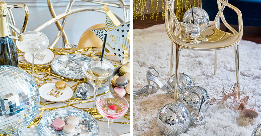Schillernde Discokugeln sind sprudelig und glammy zu Silvester Schillernde Discokugeln sind sprudelig und glammy zu Silvester