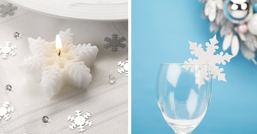 Schnee & Eis zu Weihnachten, aber ganz kuschelig - mit Eiskristall-Deko