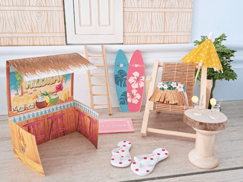 Bastel deinem Wichtel schnell und einfach eine Strandbar und Surfbretter für den Urlaub Bastel deinem Wichtel schnell und einfach eine Strandbar und Surfbretter für den Urlaub