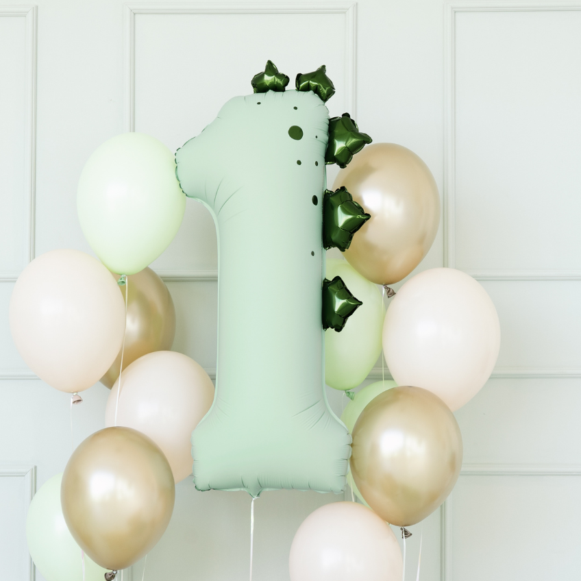 Statement-Zahlenballon für den ersten Geburtstag mit Dinomotto