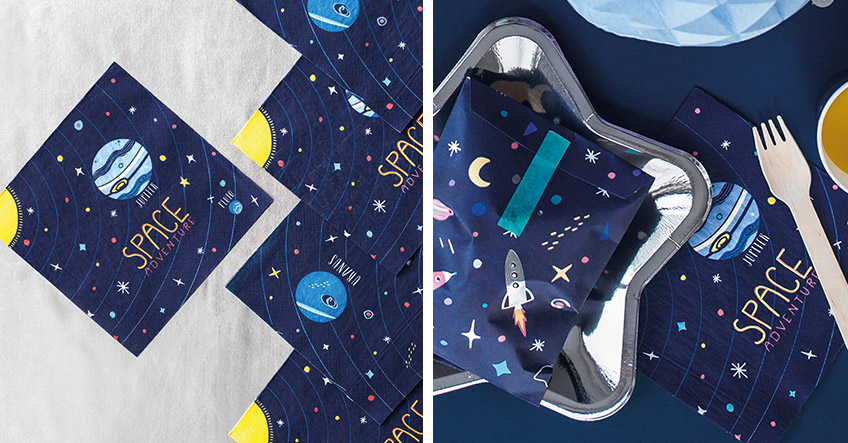 Coole Weltraum-Servietten für die Space Party zum Kindergeburtstag Coole Weltraum-Servietten für die Space Party zum Kindergeburtstag
