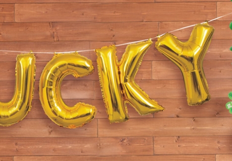 Deko, die Glück bringt - Folienballon-Schriftzug "Lucky"