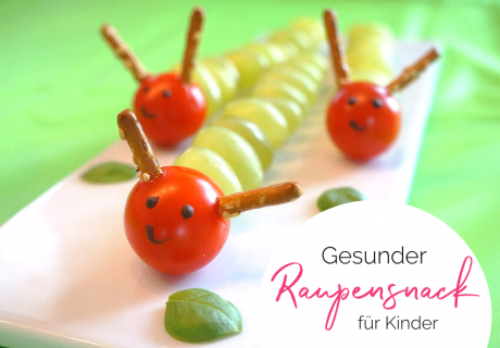 Lecker für Zwischendrin und schick als Snack auf Geburtstagen sind die kleinen Raupen aus Weintrauben allemal