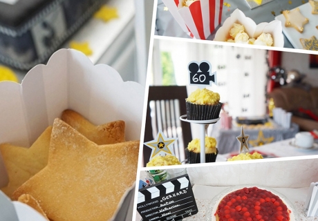 Oscar-Mottoparty mit einem Sweet Table mit toller Hollywood-Deko