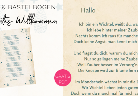 Ein süßer Wichtelbrief in Reimen, in dem der Wichtel sich vorstellt und zum Kreativsein anregt