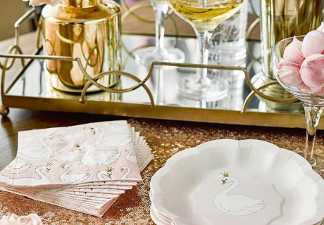 Pastelldeko in Rosa und Weiß für Schwanenprinzessinnen und Märchenfreunde