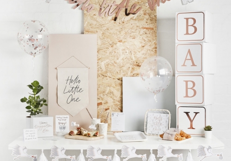 Süße Deko mit Storch - ein gutes Motiv für die Welcome Babyparty